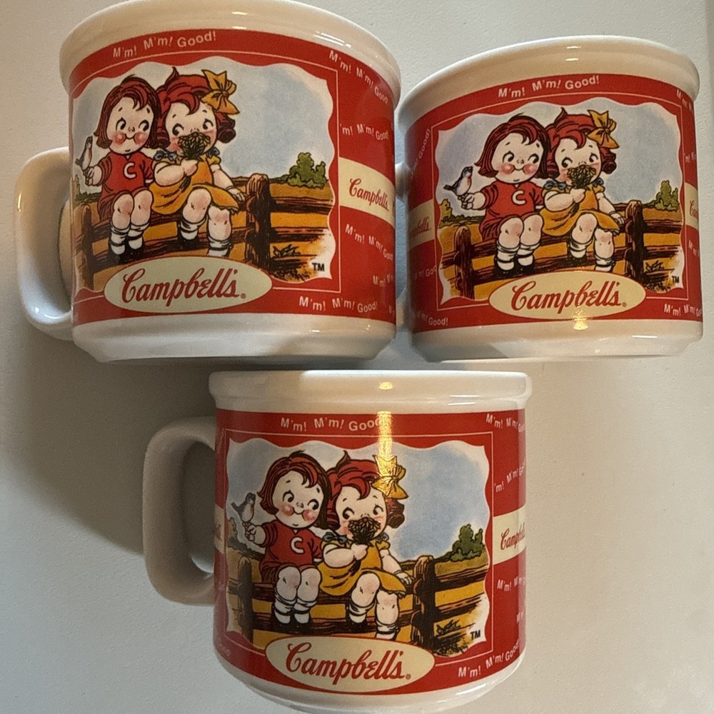 Vintage Campbell's m'm! m'm! Good! Mugs Set of 3 EUC
